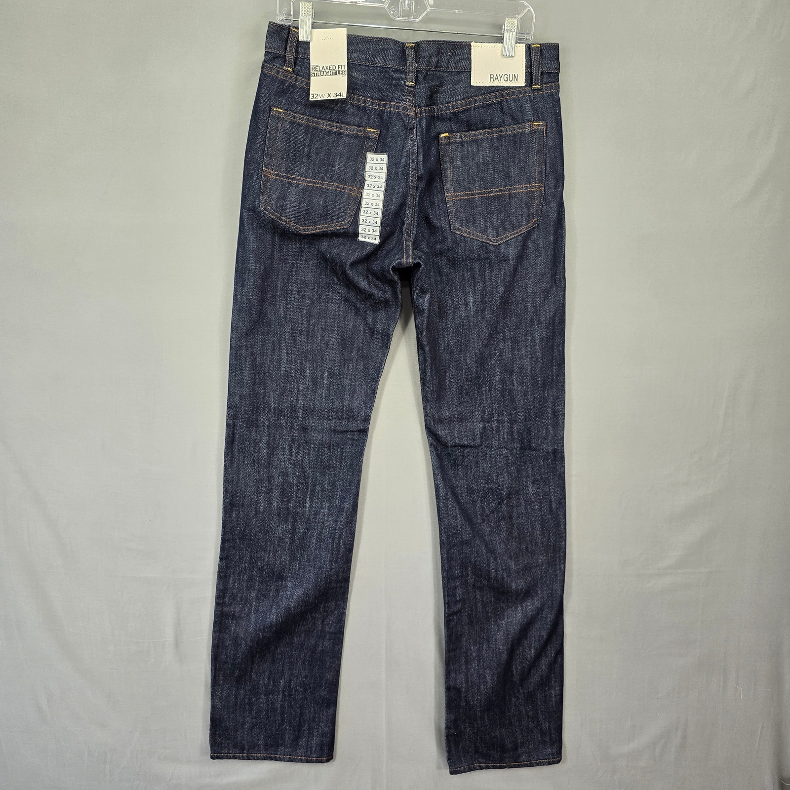 Raygun Blue Jeans New Men's 32w 34l Relaxed Fit Straight Leg Denim Classic Zip — image 2 of 7
